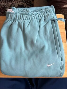 Nike mens denim turquoise solo Swoosh Sweatpants Sz 4XL